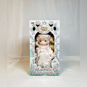 Vintage 1992 RoseArt Precious Moments 10" Blonde Bride Vinyl Doll w/Box